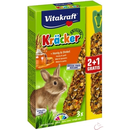 Vitakraft Kräcker králik med+špalda 2+1 zdarma
