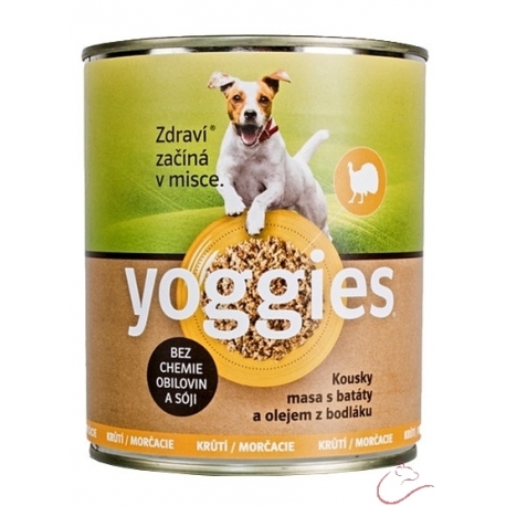 Yoggies morčacie konzerva pre psov s bataty a bodliakovým olejom 400g
