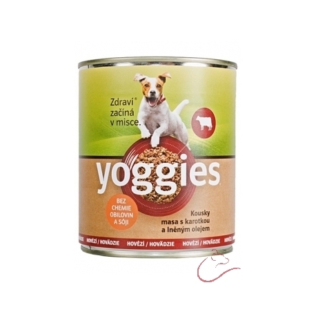 Yoggies hovädzie konzerva pre psov s karotkou a ľanovým olejom 400g
