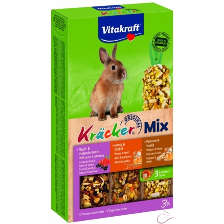 Vitakraft Kräcker Trio-Mix med+lesné ovocie+popkorn 3 kusy