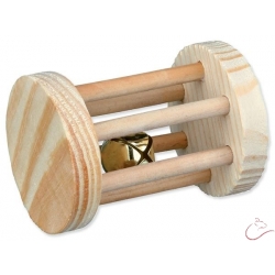 Hračka drevený valček rozmer 7 x 5 cm s rolničkou TRIEXIE Spielrolle